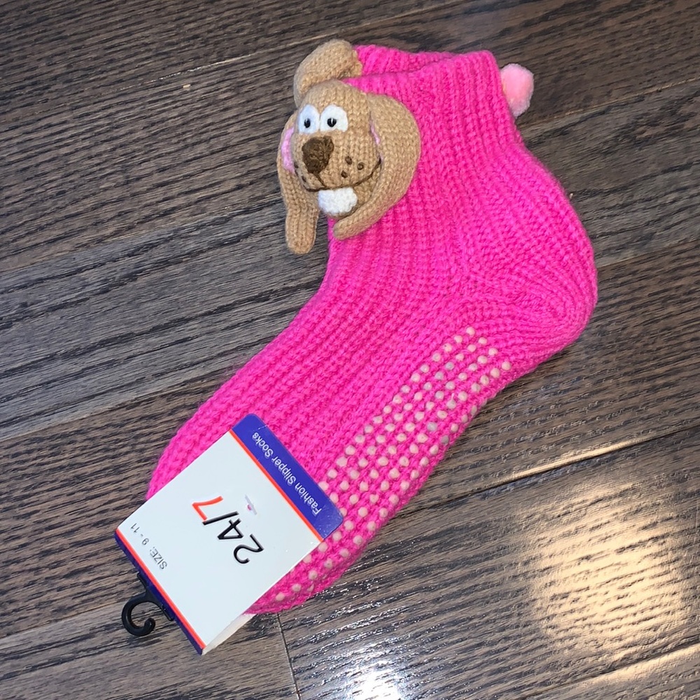 🧦- New-  Super Cute Dog Fashion Slipper Socks 9-11